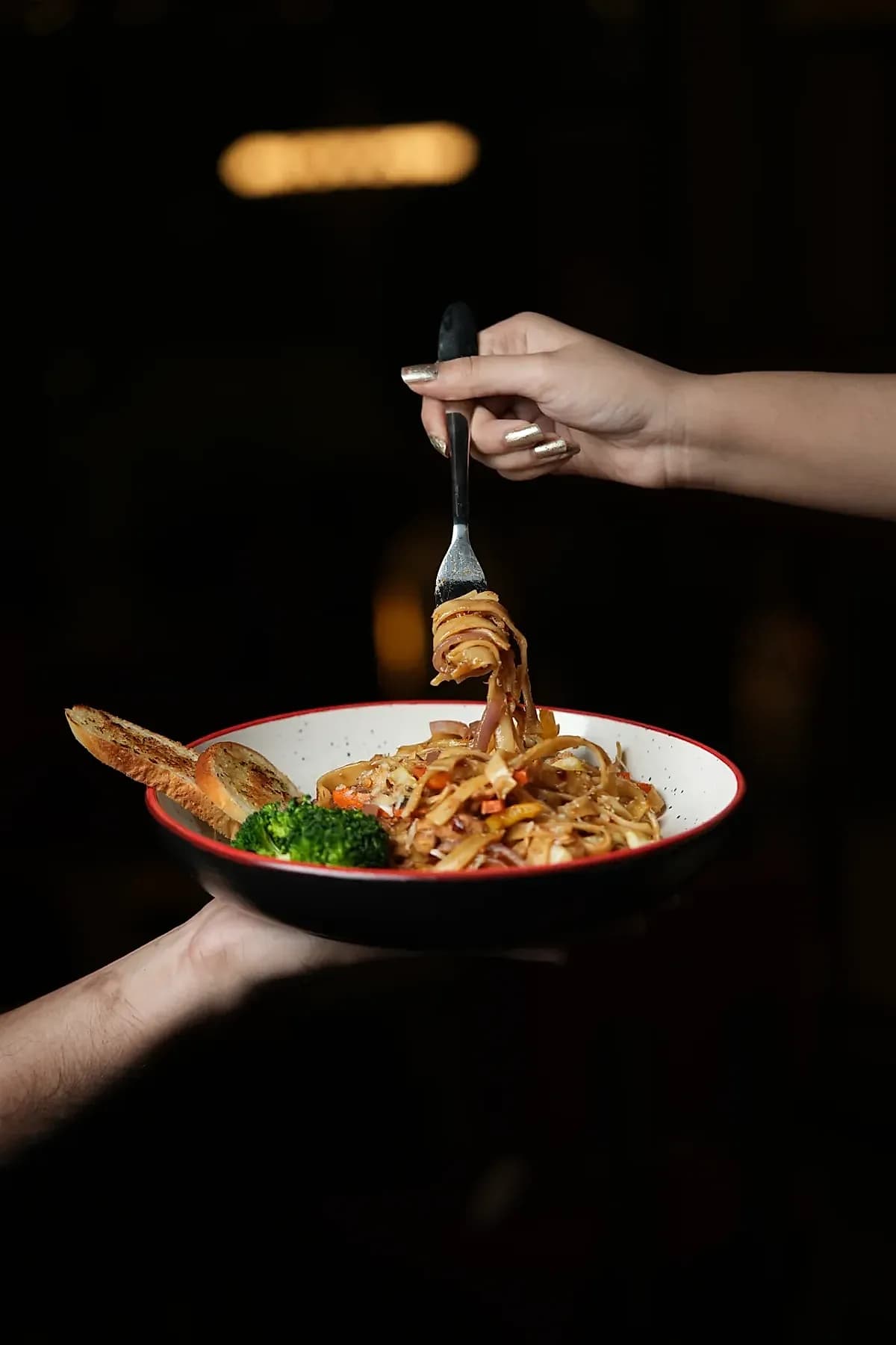 Guests sharing a meal